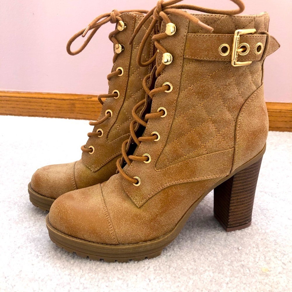 G by Guess Heeled Combat Boots